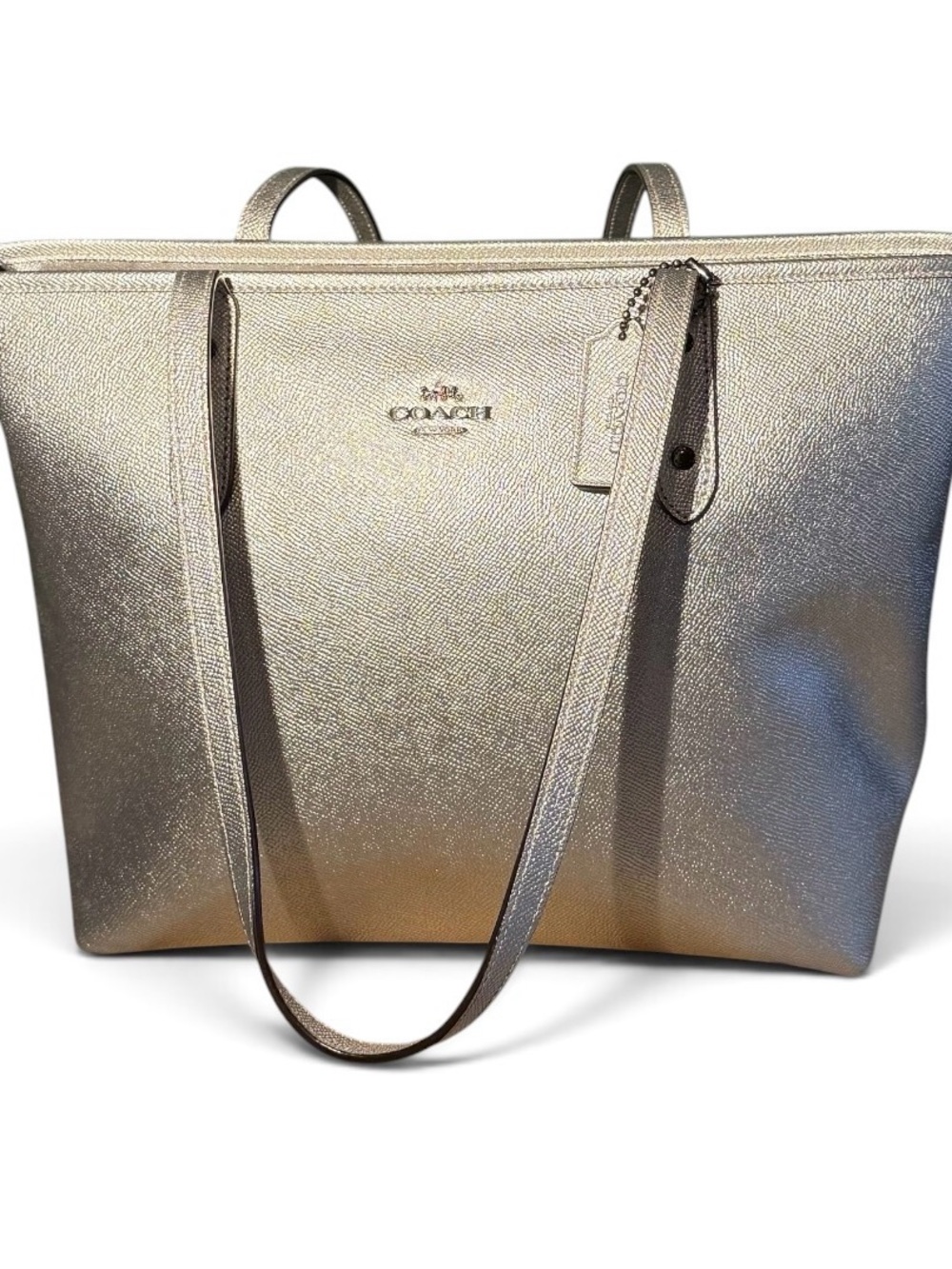 Coach F26141 Metallic Silver Tote Large Shoulder Bag 2013 Designer